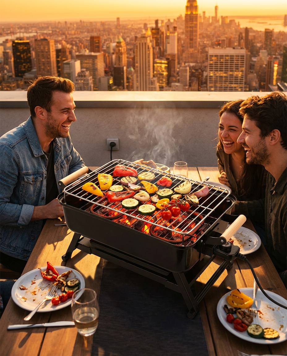 Elena V. using the Quick Start Grill