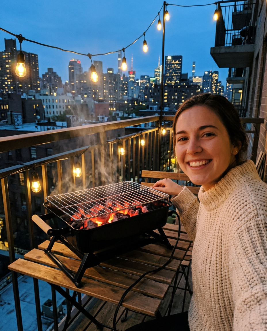 Mara T. using the Quick Start Grill